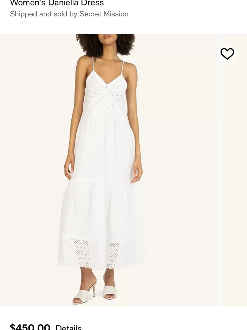 Super Natural by secret mission Dress with Adjustable Spaghetti Straps - White